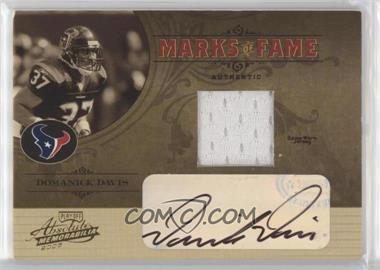 2005 Playoff Absolute Memorabilia - Marks of Fame - Materials Autographs #MF-5 - Domanick Davis /300