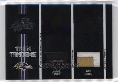 2005 Playoff Absolute Memorabilia - Team Tandems - Materials Prime #TT-3 - Jamal Lewis, Ray Lewis /25