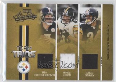 2005 Playoff Absolute Memorabilia - Team Trios - Materials #TT-12 - Ben Roethlisberger, Hines Ward, Duce Staley /100