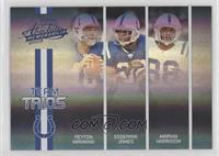 Peyton Manning, Edgerrin James, Marvin Harrison [EX to NM] #/100