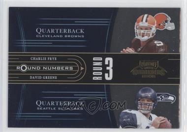 2005 Playoff Contenders - Round Numbers - Blue #RN-15 - Charlie Frye, David Greene, Frank Gore, Ryan Moats /500