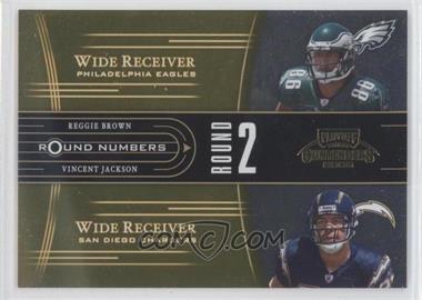 2005 Playoff Contenders - Round Numbers - Gold #RN-8 - Reggie Brown, Vincent Jackson /250