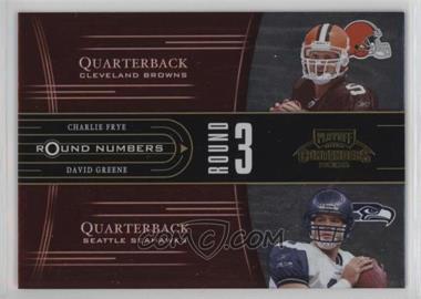 2005 Playoff Contenders - Round Numbers - Red #RN-15 - Charlie Frye, David Greene, Frank Gore, Ryan Moats /250