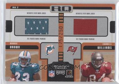 2005 Playoff Honors - Rookie Quads - Jerseys #RQ-2 - Carlos Rogers, Jason Campbell, Ronnie Brown, Carnell Williams /250