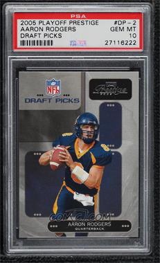 2005 Playoff Prestige - Draft Picks #DP-2 - Aaron Rodgers [PSA 10 GEM MT]