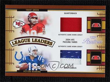 2005 Playoff Prestige - League Leaders - Materials Prime #LL-24 - Trent Green, Peyton Manning, Brett Favre, Daunte Culpepper /25