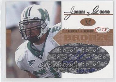 2005 SAGE - Autographs - Bronze #A18 - Jonathan Goddard /450