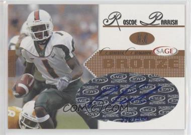 2005 SAGE - Autographs - Bronze #A33 - Roscoe Parrish /500