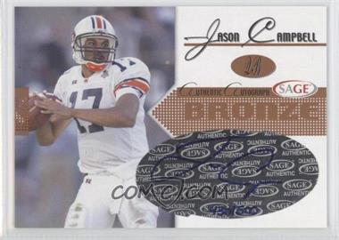 2005 SAGE - Autographs - Bronze #A8 - Jason Campbell /500