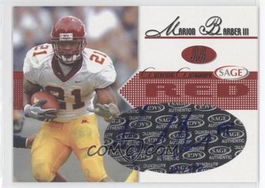 2005 SAGE - Autographs - Red #A3 - Marion Barber III /700