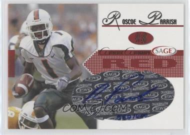 2005 SAGE - Autographs - Red #A33 - Roscoe Parrish /600