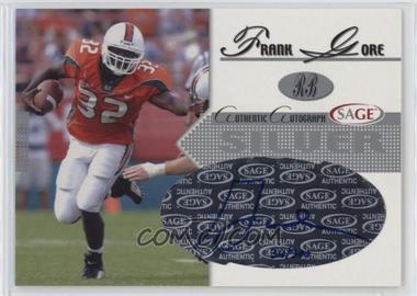 2005 SAGE - Autographs - Silver #A19 - Frank Gore