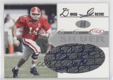 2005 SAGE - Autographs - Silver #A20 - David Greene /300