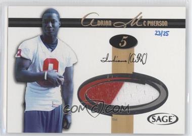 2005 SAGE - Jerseys - Gold #J12 - Adrian McPherson /25