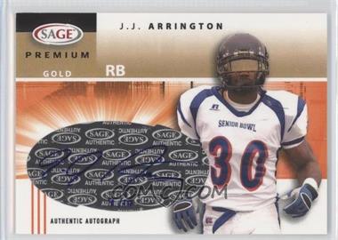 2005 SAGE - Premium Portrait Autographs - Gold #P27 - J.J. Arrington /10