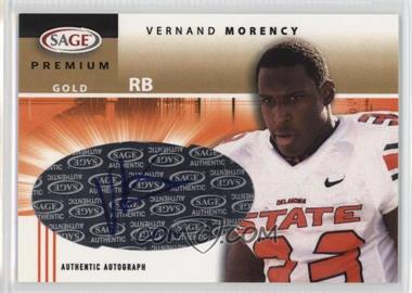 2005 SAGE - Premium Portrait Autographs - Gold #P50 - Vernand Morency /10