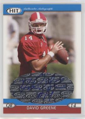 2005 SAGE Hit - Autographs - Blue #A14 - David Greene