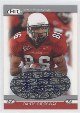 2005 SAGE Hit - Autographs - Silver #A48 - Dante Ridgeway