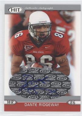 2005 SAGE Hit - Autographs - Silver #A48 - Dante Ridgeway