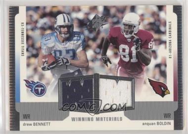 2005 SPx - Winning Materials #WM-BA - Drew Bennett, Anquan Boldin