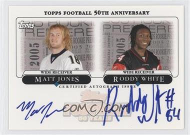 2005 Topps - Rookie Premiere Autographs Dual #RPD-JW.1 - Roddy White, Matt Jones (Blue Ink)
