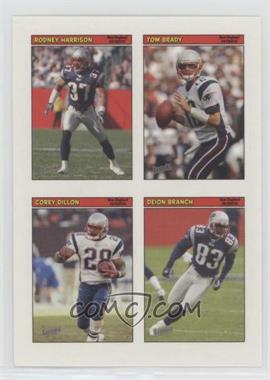 2005 Topps Bazooka - 4-on-1 Stickers #28 - Rodney Harrison, Tom Brady, Corey Dillon, Deion Branch