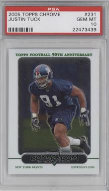 2005 Topps Chrome - [Base] #231 - Justin Tuck [PSA 10 GEM MT]