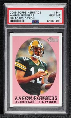 2005 Topps Heritage - [Base] #344.2 - Short Print - Design Variation - Aaron Rodgers [PSA 10 GEM MT]