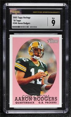 2005 Topps Heritage - [Base] #344.2 - Short Print - Design Variation - Aaron Rodgers [CSG 9 Mint]