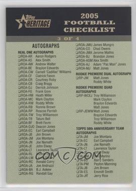 2005 Topps Heritage - Checklist #3 - Checklist