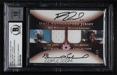 2005 Ultimate Collection - Dual Autographed Jersey #DJA-WE - Roy Williams, Braylon Edwards /10 [BGS Encased]