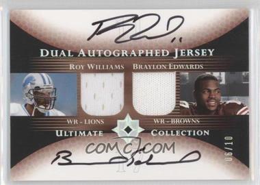 2005 Ultimate Collection - Dual Autographed Jersey #DJA-WE - Roy Williams, Braylon Edwards /10
