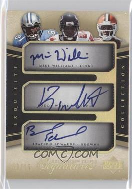 2005 Upper Deck Exquisite Collection - Exquisite Signatures Triple #E3S-WWE - Mike Williams, Roddy White, Braylon Edwards /15