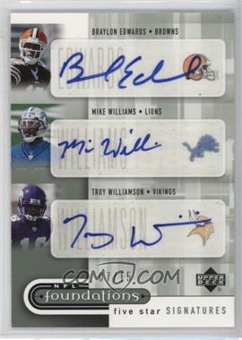 2005 Upper Deck NFL Foundations - Five Star Signatures #5S3 - Braylon Edwards, Mike Williams, Troy Williamson, Roy Williams, Lee Evans /15