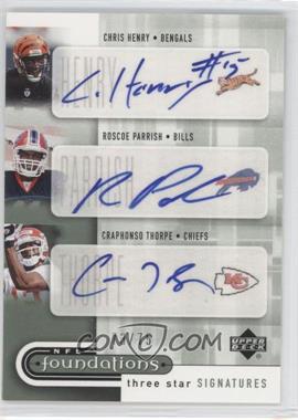 2005 Upper Deck NFL Foundations - Three Star Signatures #3S-HPT - Chris Henry, Roscoe Parrish, Craphonso Thorpe /75