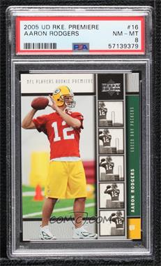 2005 Upper Deck NFL Players Rookie Premiere - [Base] #16 - Aaron Rodgers [PSA 8 NM‑MT]