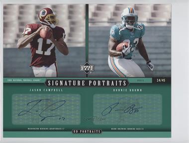 2005 Upper Deck Portraits - Dual Rookie Signature Portraits #DRP-12 - Ronnie Brown, Jason Campbell /45