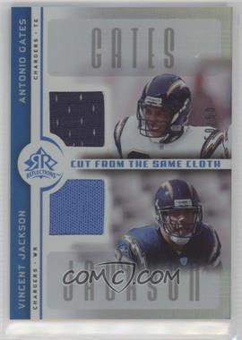 2005 Upper Deck Reflections - Cut from the Same Cloth - Blue #CC-GJ - Antonio Gates, Vincent Jackson /50