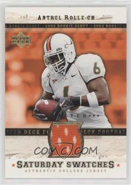 2005 Upper Deck Rookie Debut - Saturday Swatches - Limited #SA-AN - Antrel Rolle