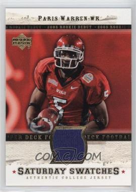 2005 Upper Deck Rookie Debut - Saturday Swatches - Limited #SA-PW - Paris Warren