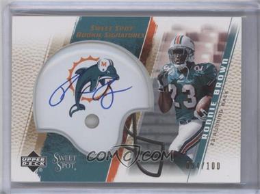 2005 Upper Deck Sweet Spot - [Base] - Gold #281 - Rookie Signatures - Ronnie Brown /100