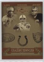 Y.A. Tittle, Peyton Manning, Jim Plunkett #/250