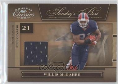 2006 Donruss Classics - Sunday's Best - Jerseys #SB-1 - Willis McGahee /250