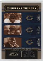 Gale Sayers, Walter Payton, Cedric Benson #/250