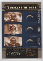 LaDainian Tomlinson, Drew Brees, Antonio Gates #/1,000