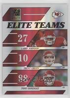 Larry Johnson, Trent Green, Tony Gonzalez [Good to VG‑EX] #/500