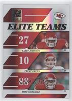 Larry Johnson, Trent Green, Tony Gonzalez #/500