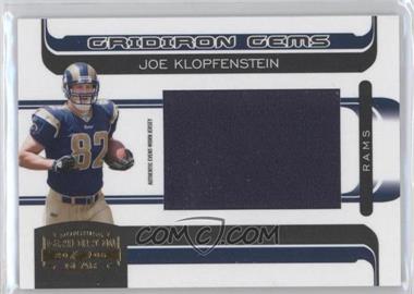 2006 Donruss Gridiron Gear - [Base] - Rookie Gridiron Gems Jumbo #202 - Gridiron Gems - Joe Klopfenstein /150