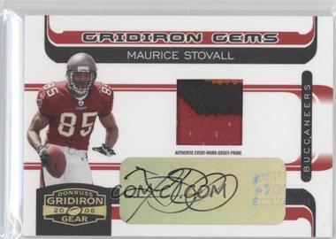 2006 Donruss Gridiron Gear - [Base] - Rookie Gridiron Gems Prime Signatures #206 - Gridiron Gems - Maurice Stovall /50