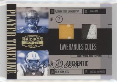 2006 Donruss Gridiron Gear - Player Timeline - Combos Jerseys Prime #PT-3 - Laveranues Coles /50